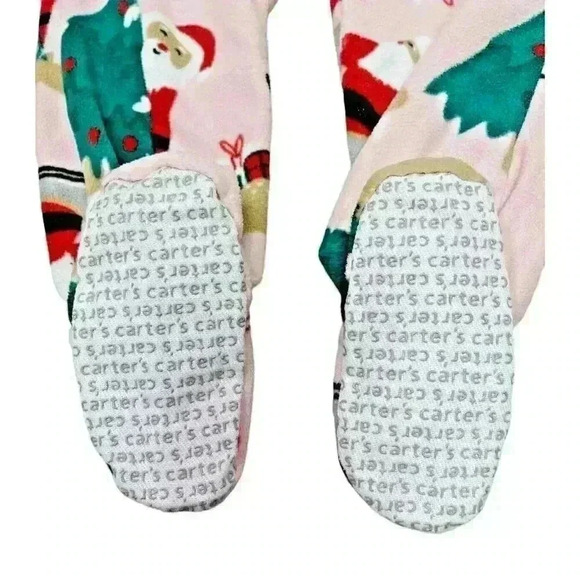 Carter's Girl's Pink Footed Christmas Pajama's SIZE-2T/24 MONTHS - Picture 6 of 6